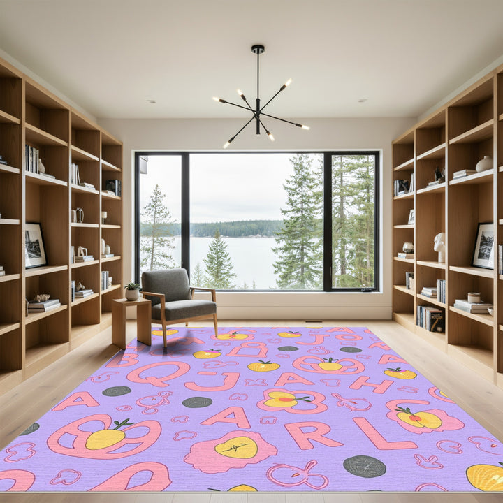Whimsical Pink Alphabet Apple Grove Rug