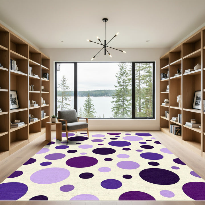 Purple Polka Dot Circles Rug