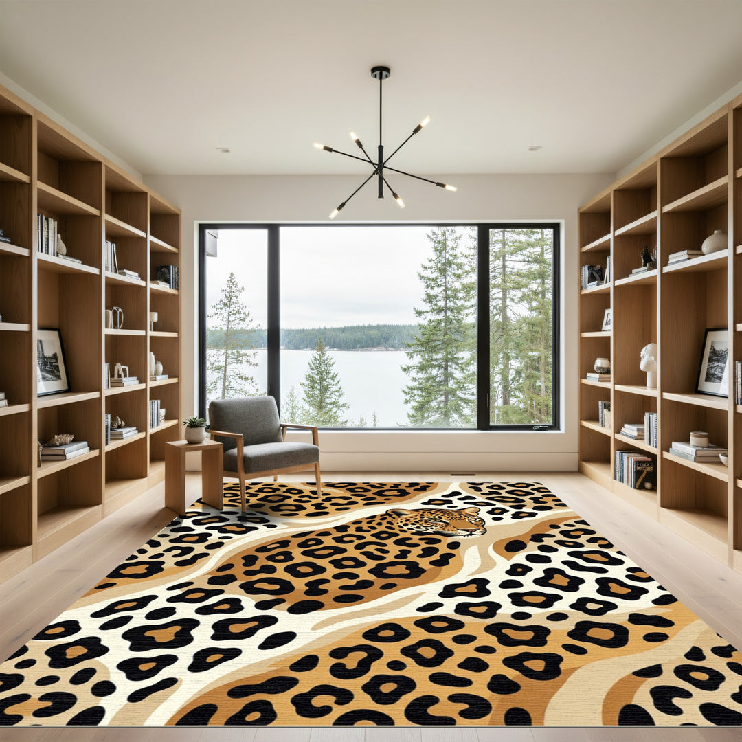 Leopard Spots Jaguar Animal Print Rug