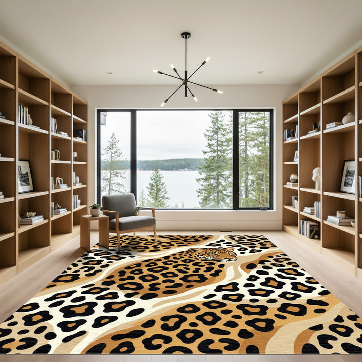 Leopard Spots Jaguar Animal Print Rug