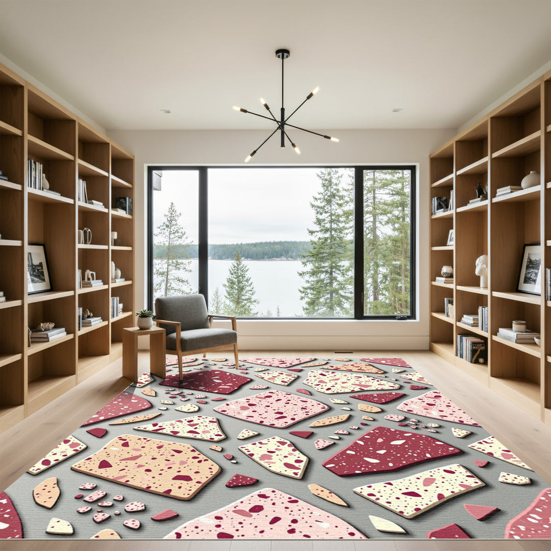 Pink Terrazzo Scattered Shards Rug