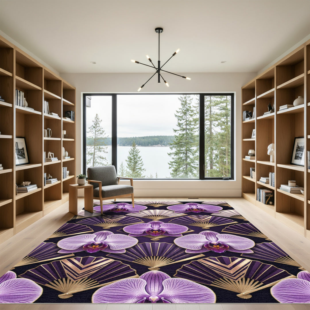 Purple Orchid Fan Collection Rug