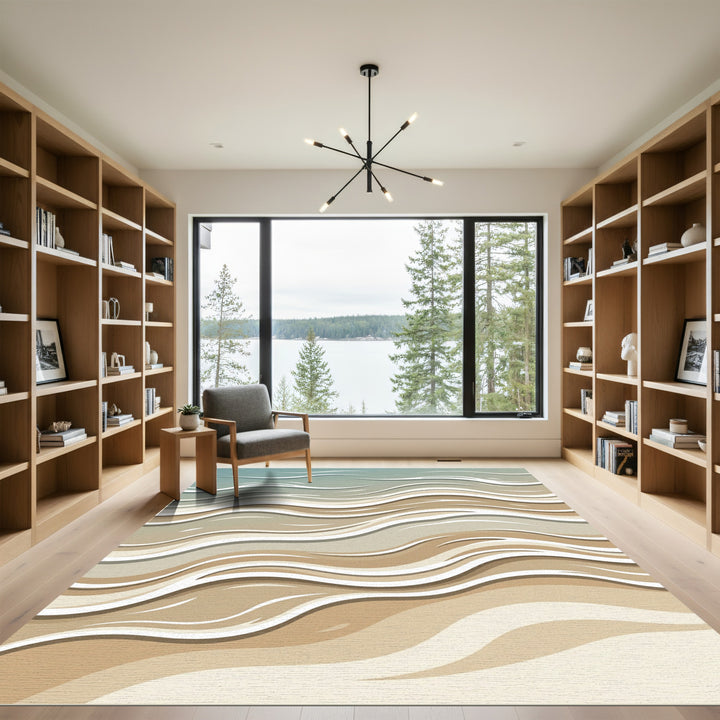 Coastal Abstract Wave Rug