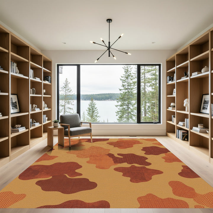 Earthy Camouflage Herringbone Texture Rug
