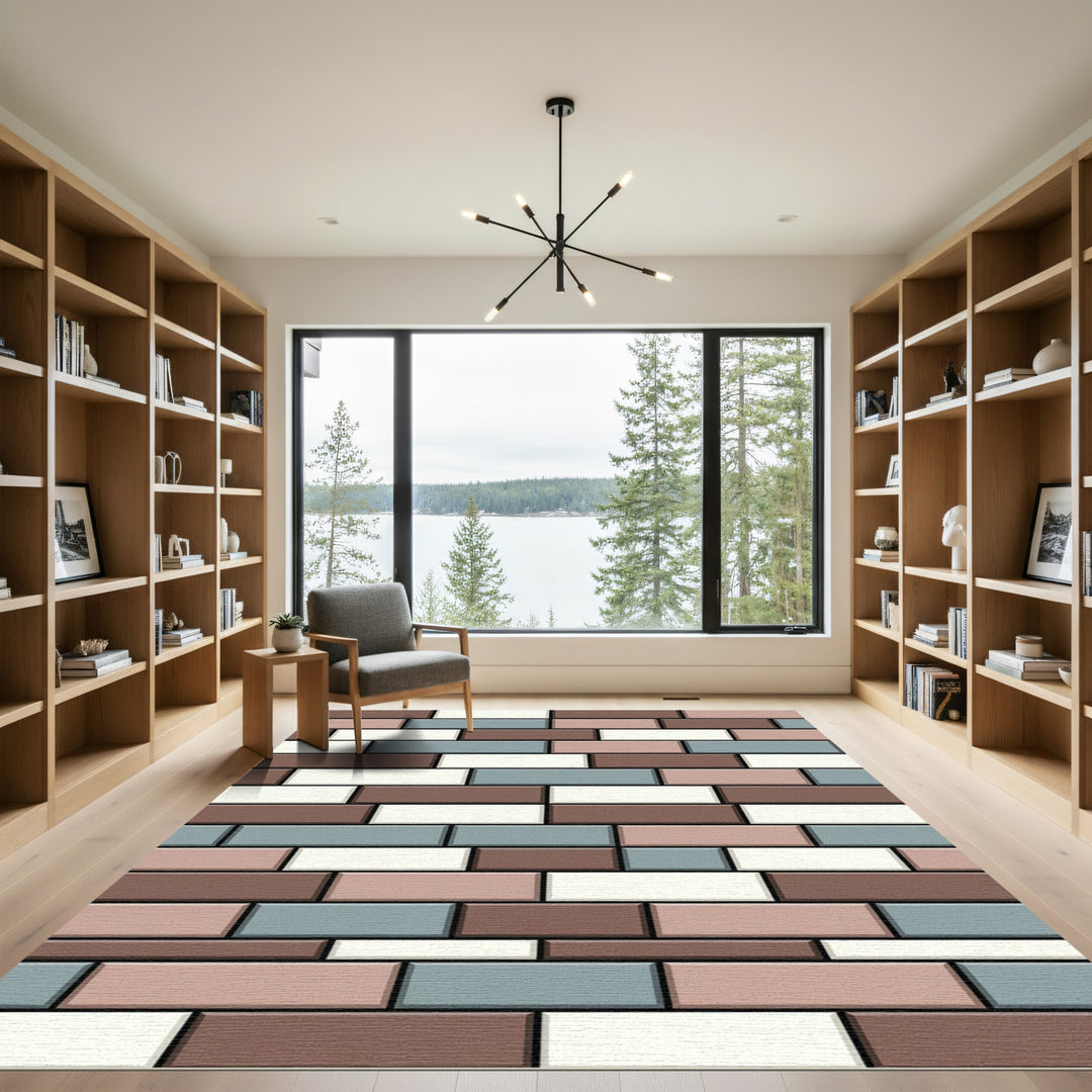 Subtle Brickwork Color Block Rug
