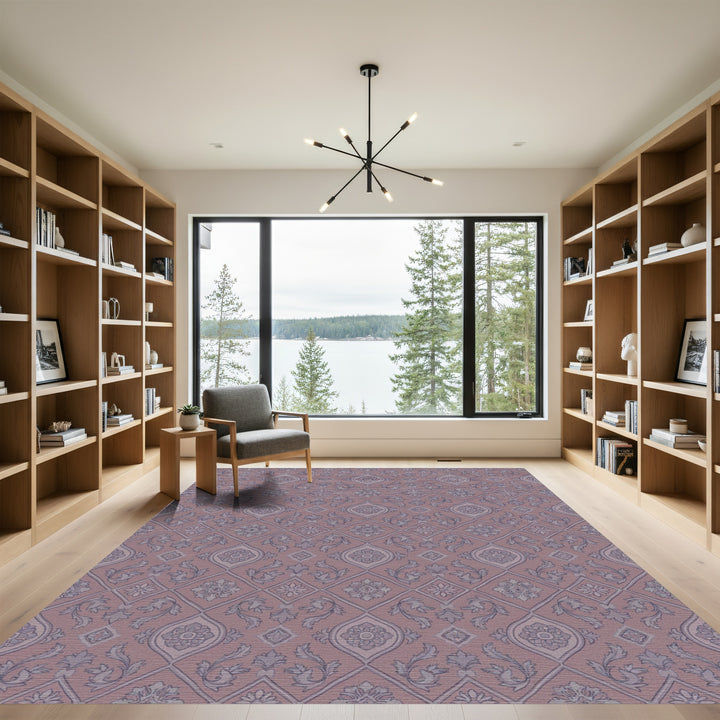 Dusty Rose Medallion Vine Repeat Rug