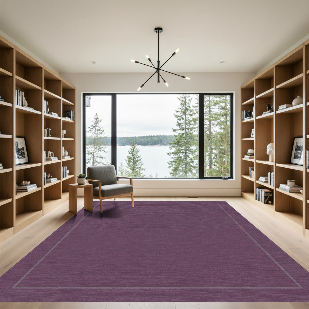 Plum Abstract Watercolor Wash Rug