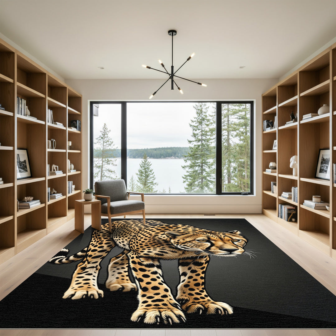 Golden Leopard Spotted Animal Rug