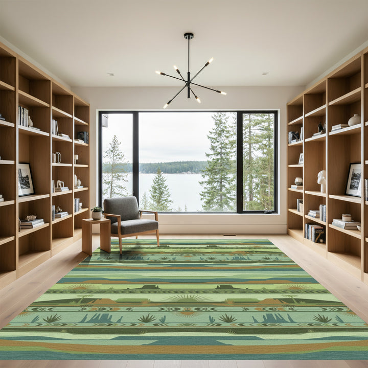 Desert Mesa Sun Landscape Stripes Rug