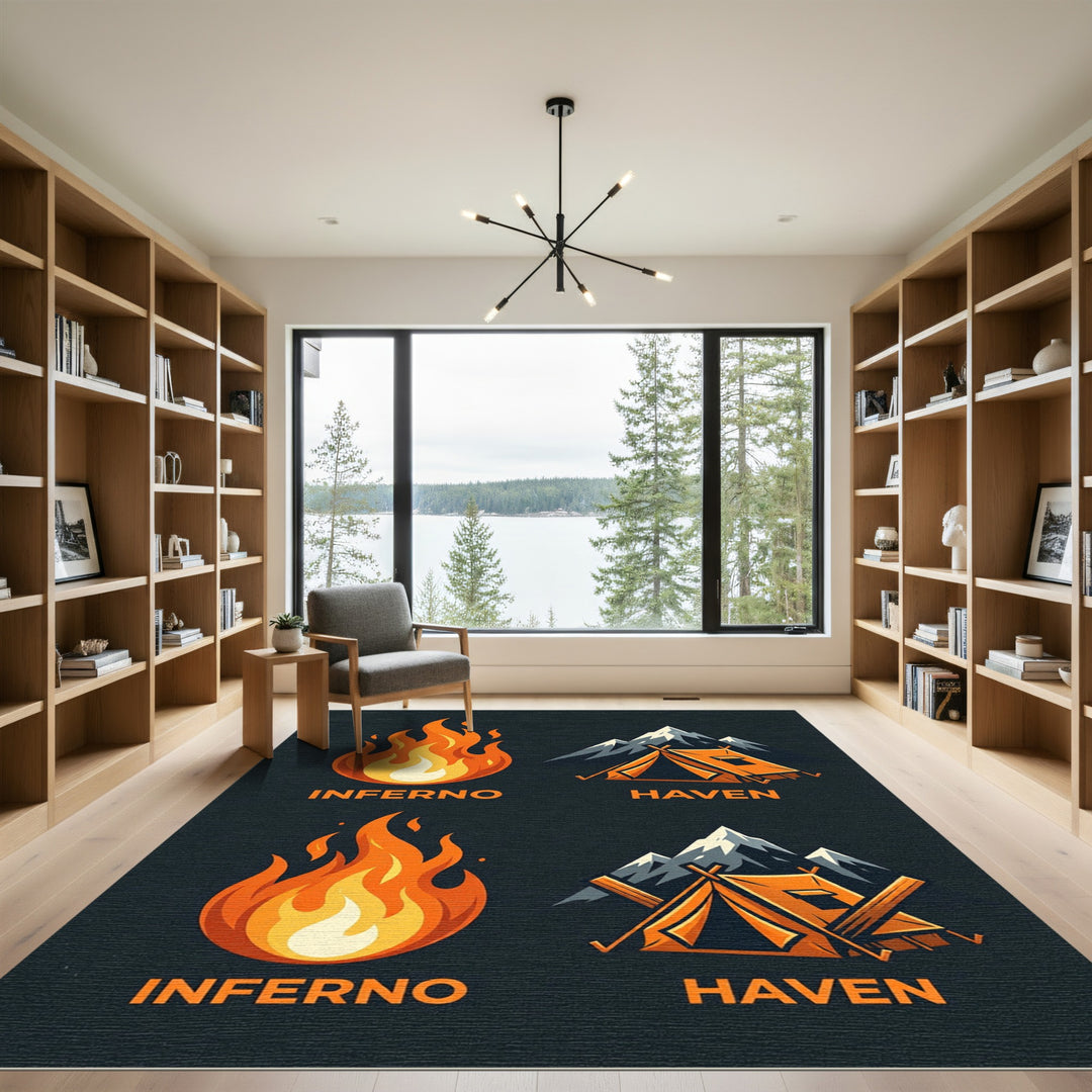 Fiery Inferno Mountain Haven Tent Rug