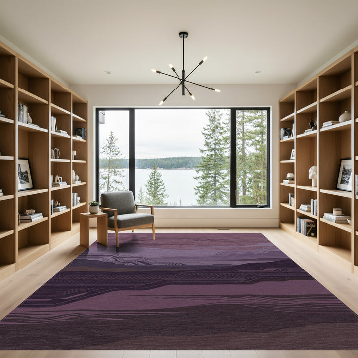 Cybernetic Plum Landscape Layers Rug