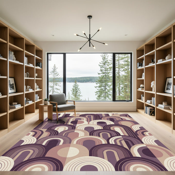 Art Deco Arch Archways Taupe Rug