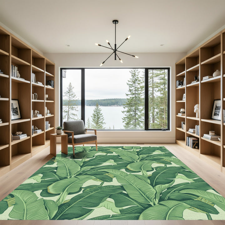 Verdant Banana Leaf Garland Rug