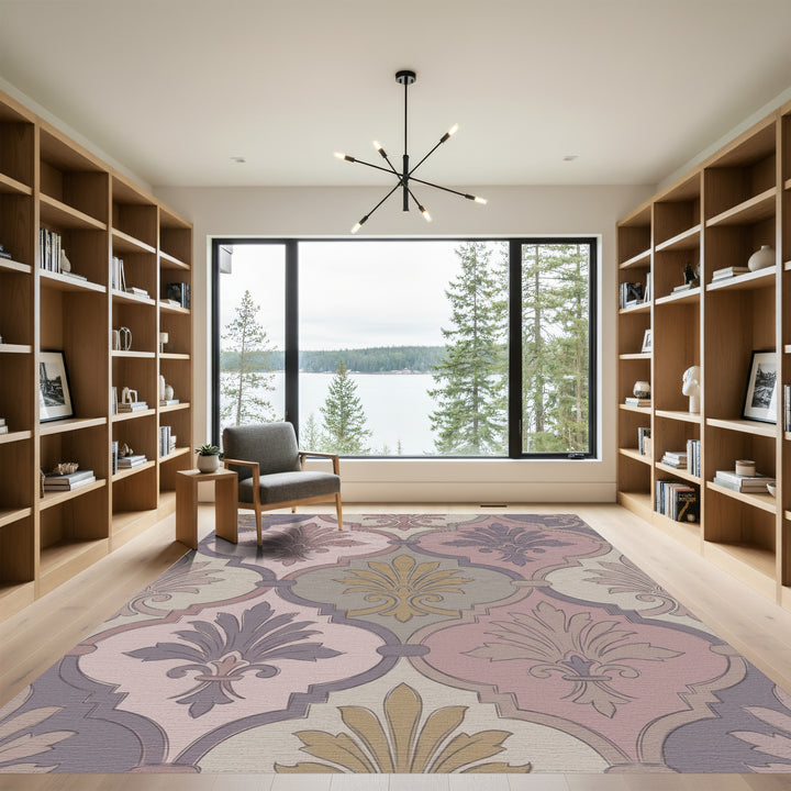 Pastel Fleur de Lis Arabesque Rug