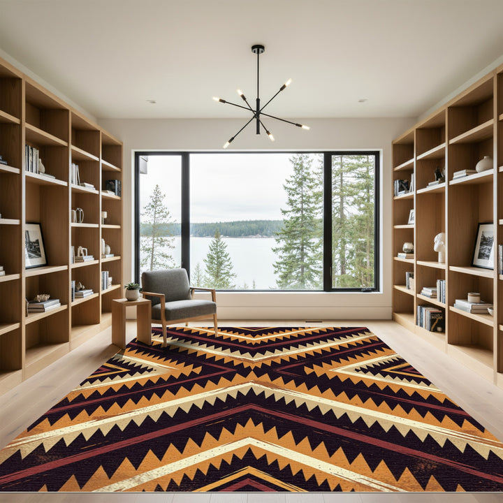 Bold Ethnic Chevron Pattern Rug