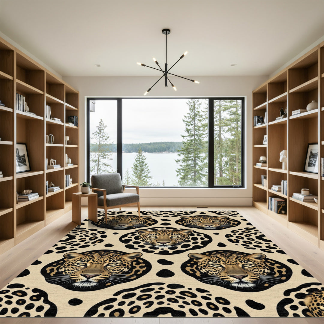 Bold Leopard Spot And Face Rug