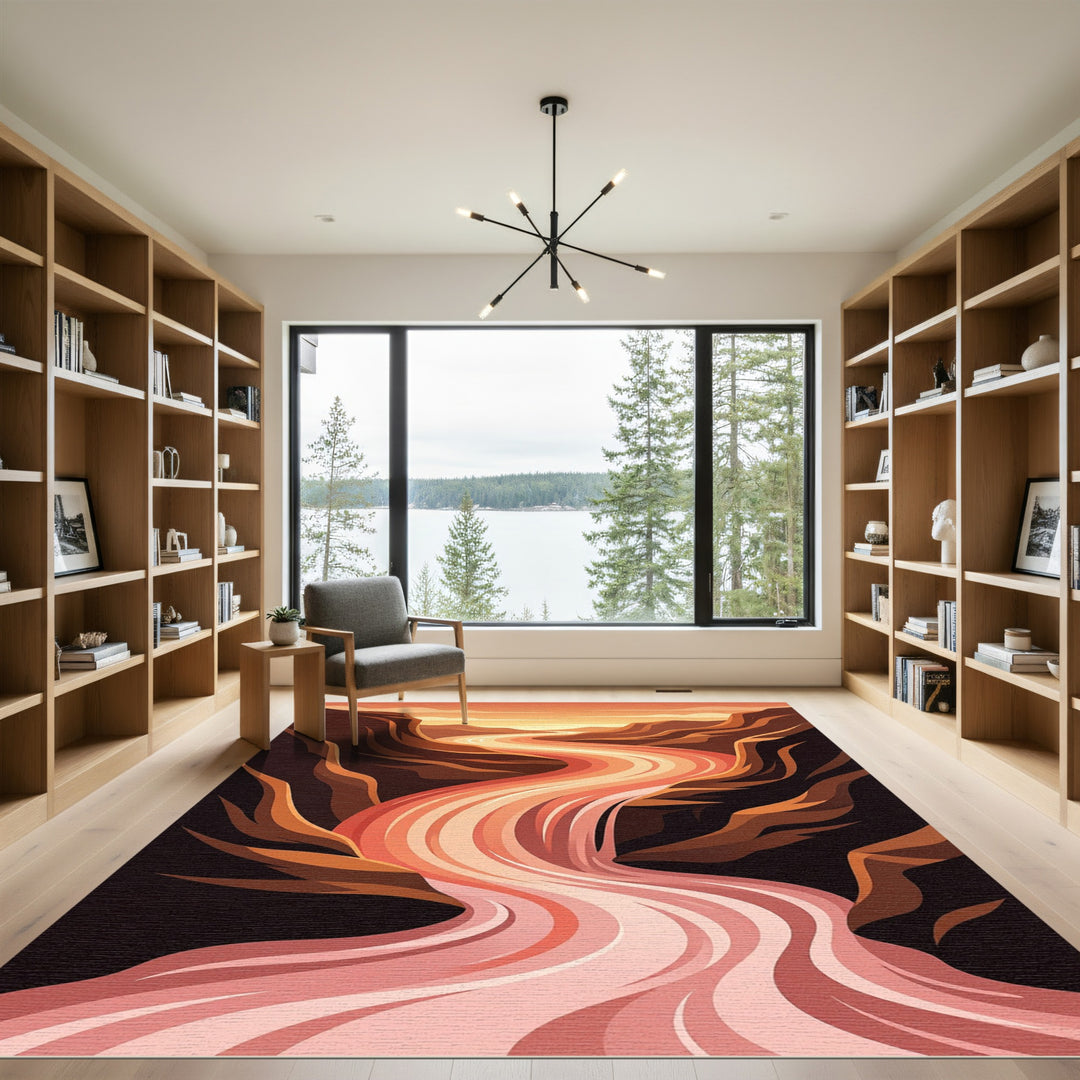 Warm Canyon River Flow Rug