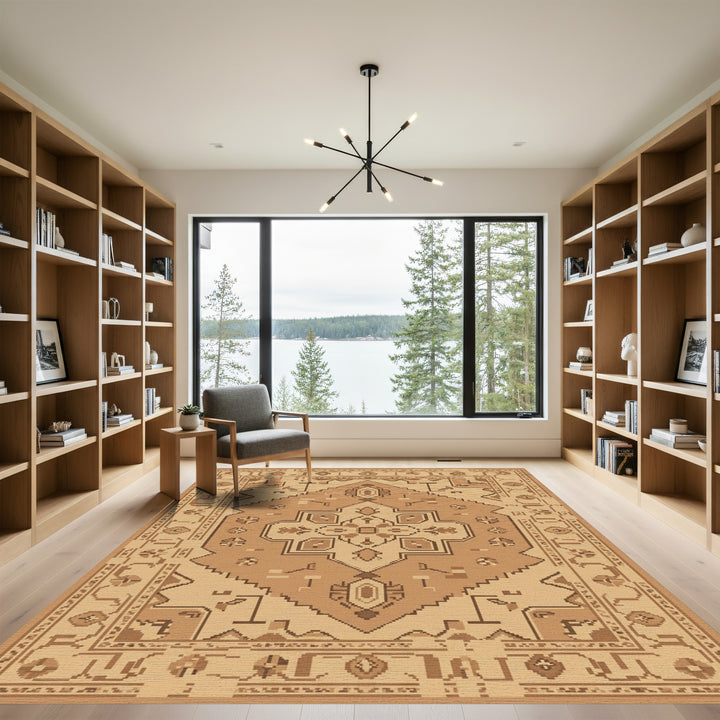 Earthy Tones Geometric Medallion Rug