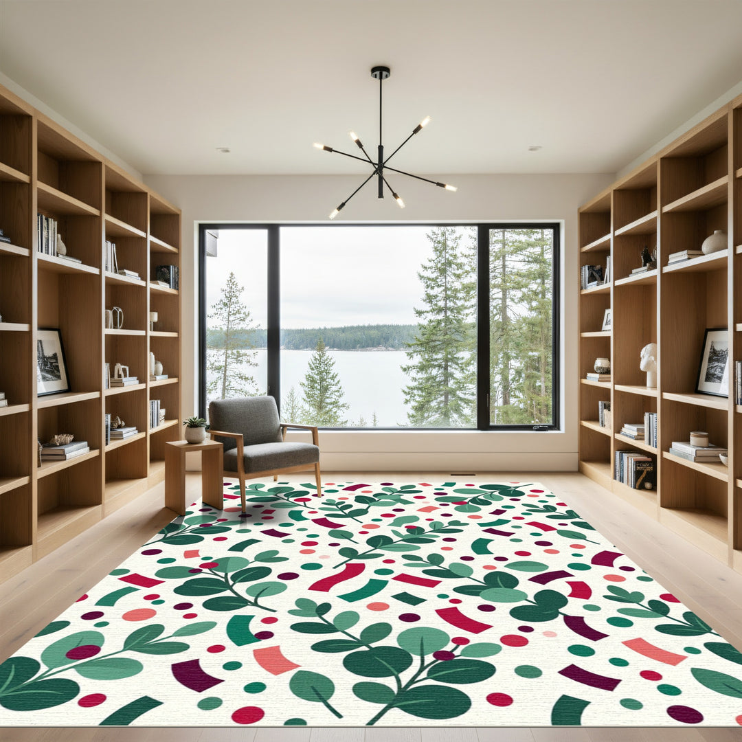 Festive Leaf Garland Confetti Collection Rug