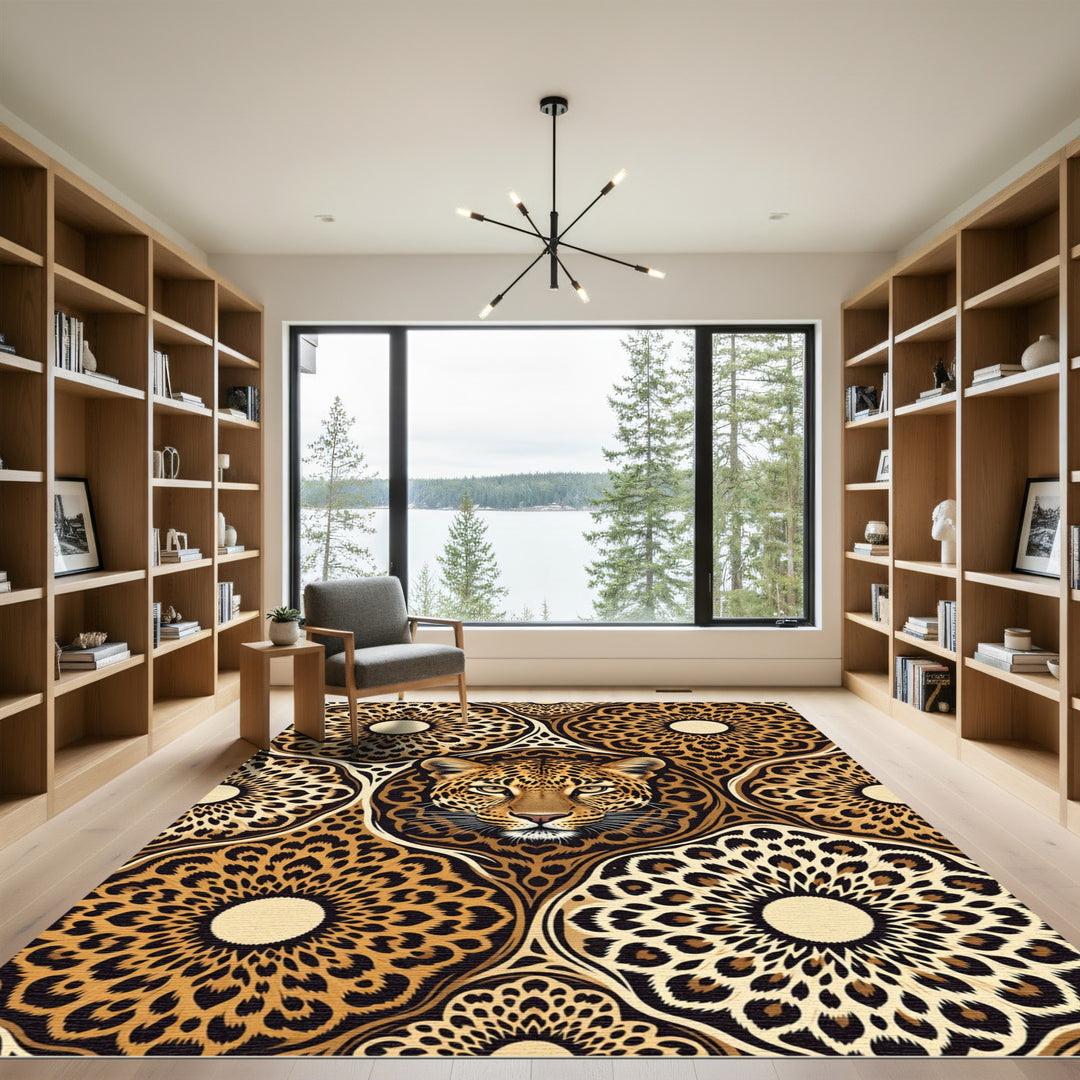 Exotic Leopard Mandala Rug