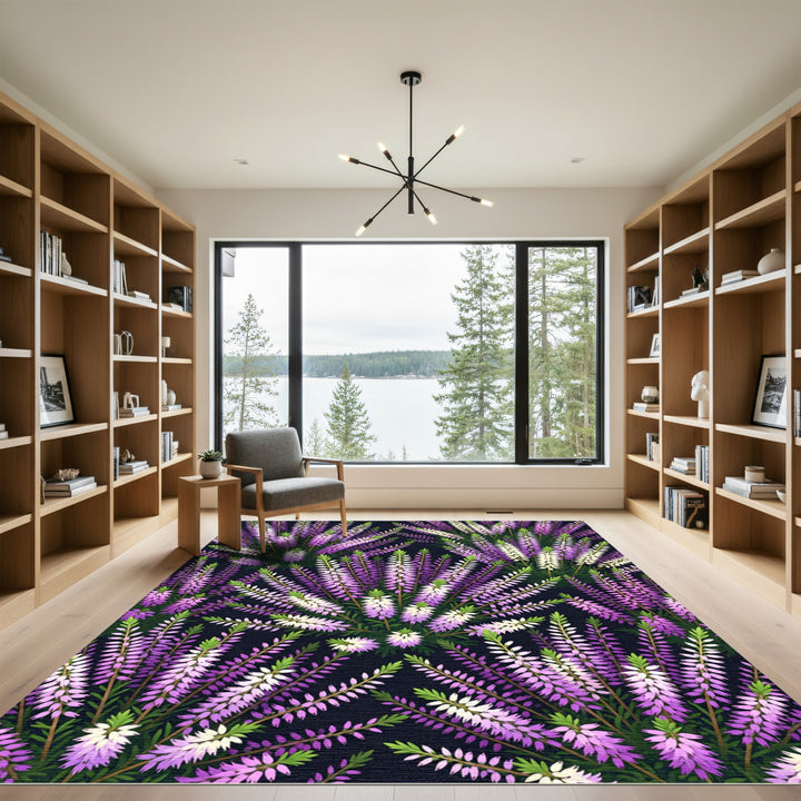 Lavender Heather Botanical Bloom Rug