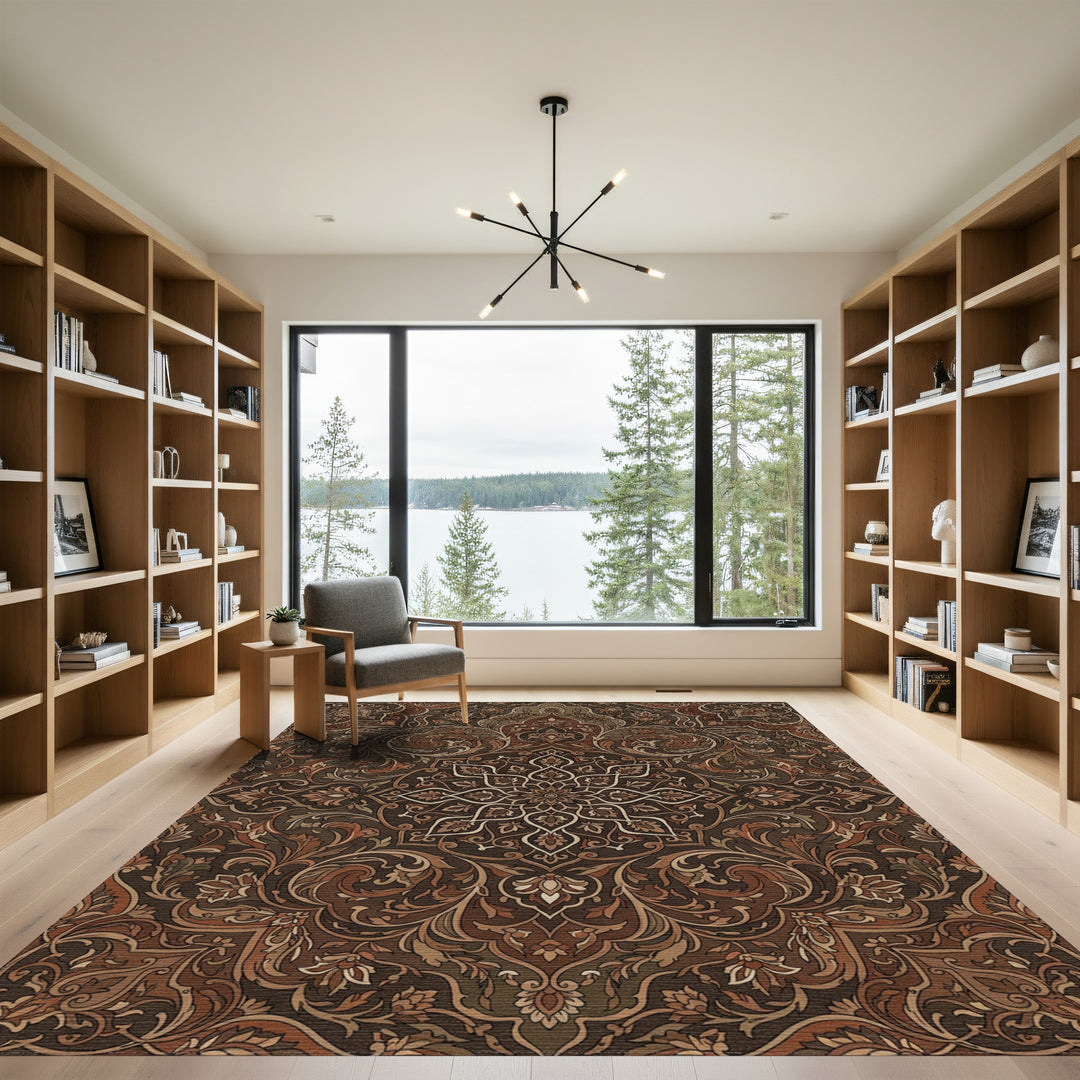 Earthy Floral Medallion Ensemble Rug