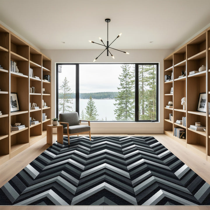 Gray Chevron Zigzag Rug