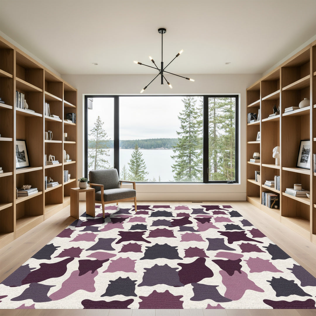 Plum Orchid Hide Patchwork Rug