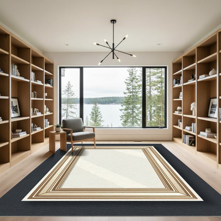 Elegant Gold Frame Mirror Rug