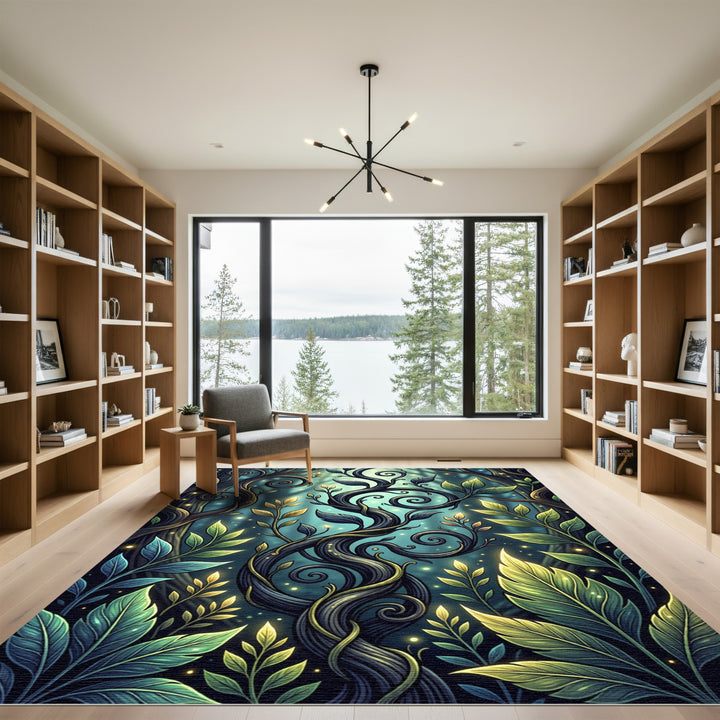 Enchanted Forest Swirls Vine Growth Rug