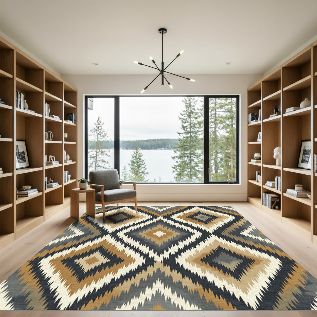 Earthy Diamond Ikat Rug
