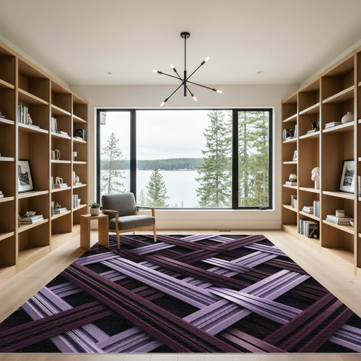 Plum Lavender Intersecting Weave Rug