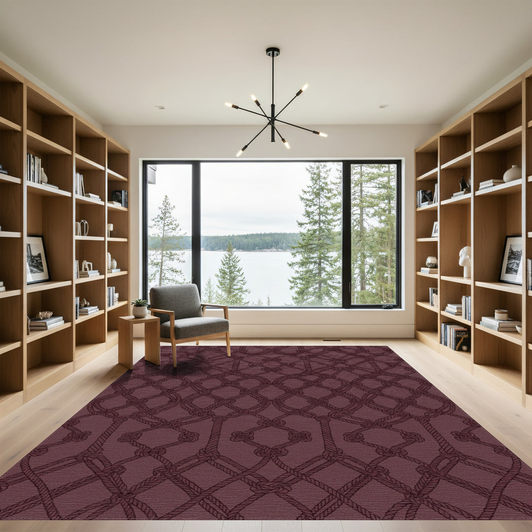 Deep Plum Nautical Knot Rug