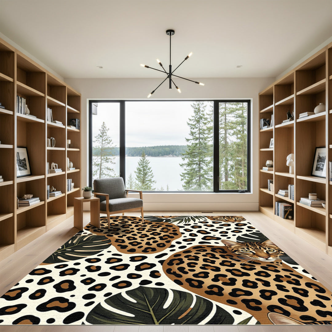 Chic Leopard Spots Jungle Lush Rug
