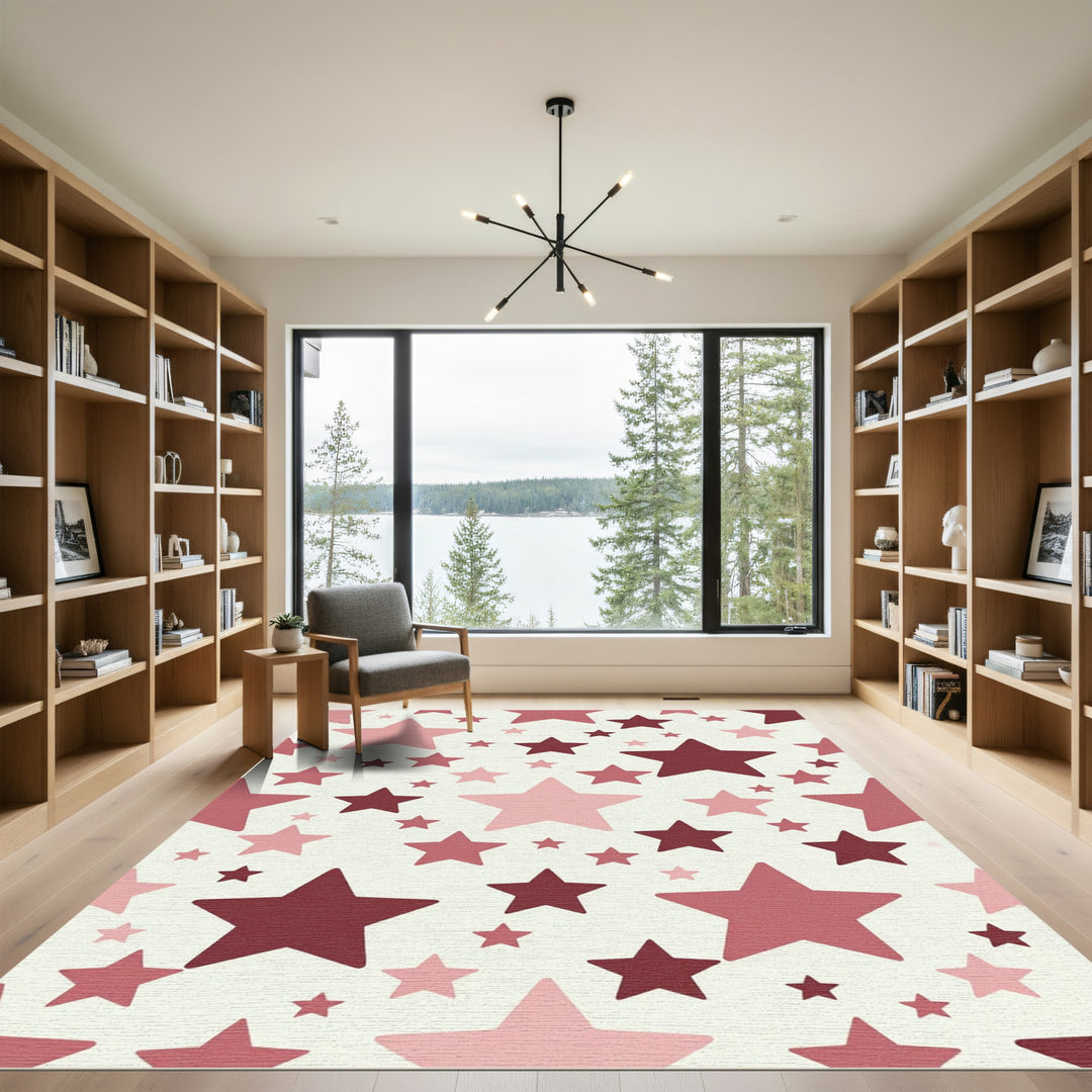 Blush Pink Star Scatter Rug