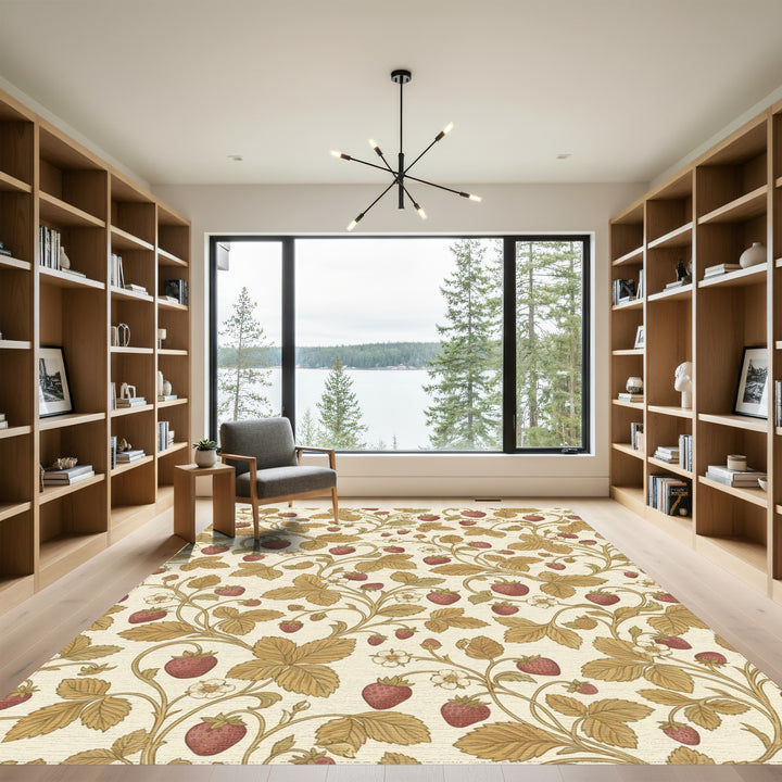 Strawberry Blossom Vine Cream Rug