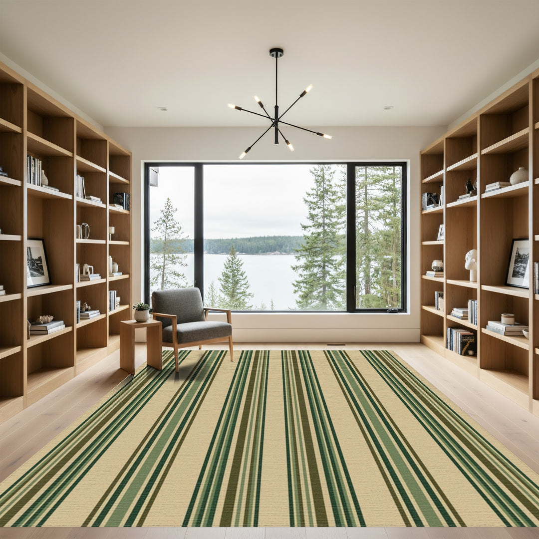 Earthy Tone Vertical Stripe Rug