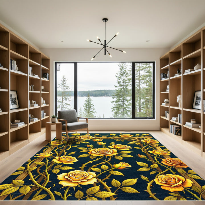 Golden Rose Trellis Garland Rug