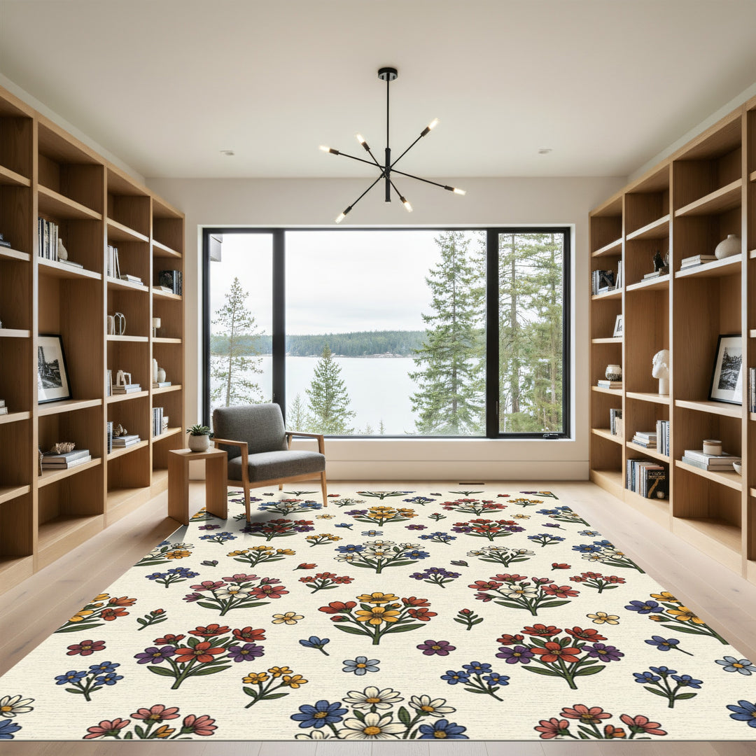 Colorful Bouquet Floral Medley Rug