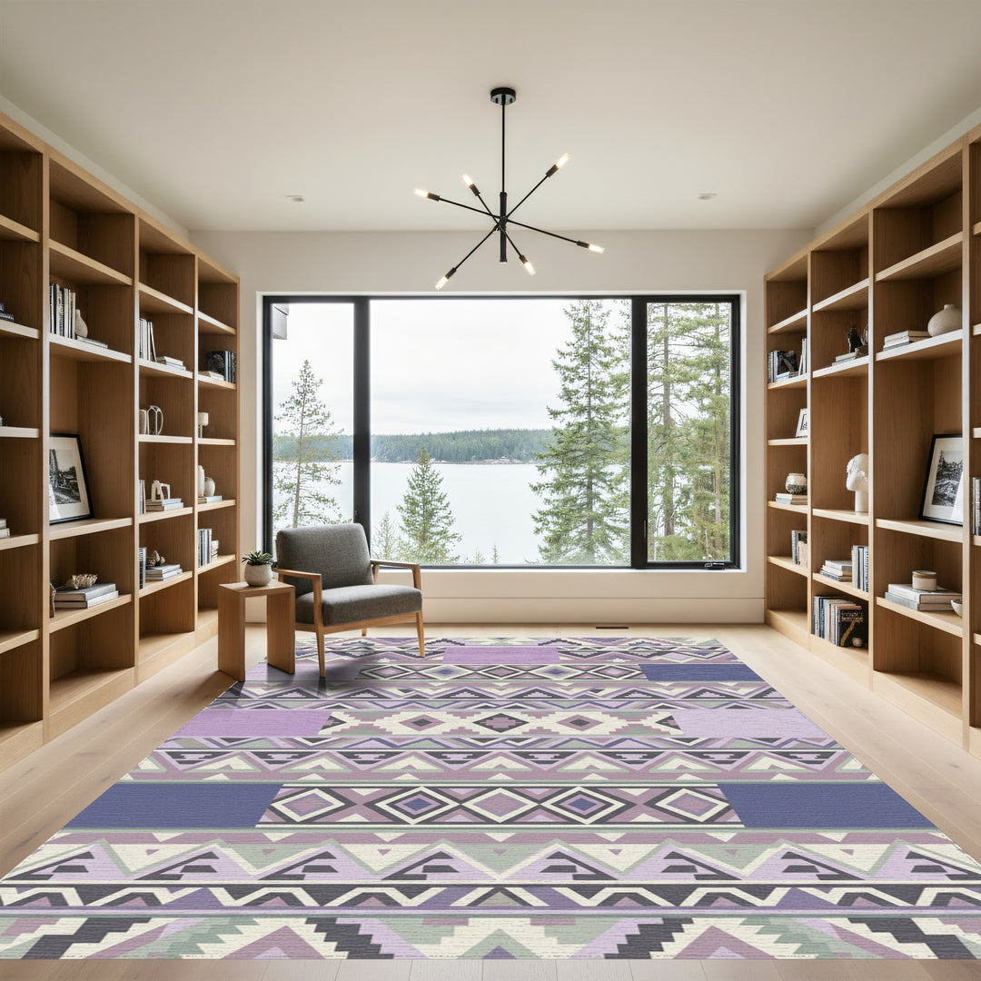 Pastel Geometric Tribal Stripe Rug