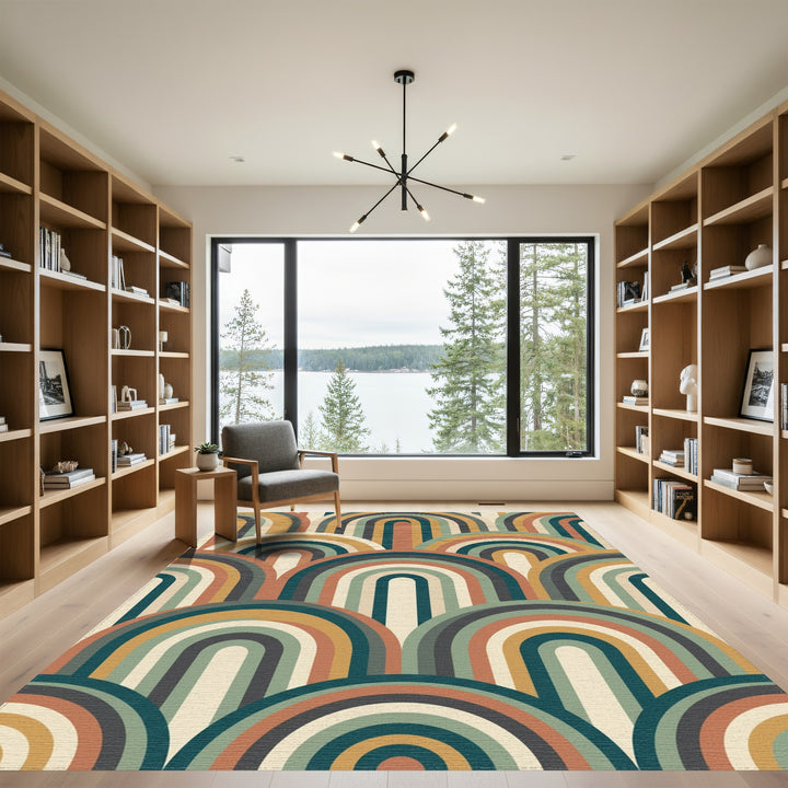 Retro Archway Terra Cotta Rainbow Rug