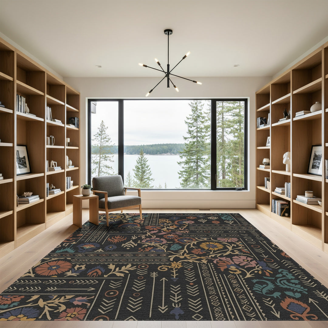 Patchwork Floral Arrow Medallion Rug