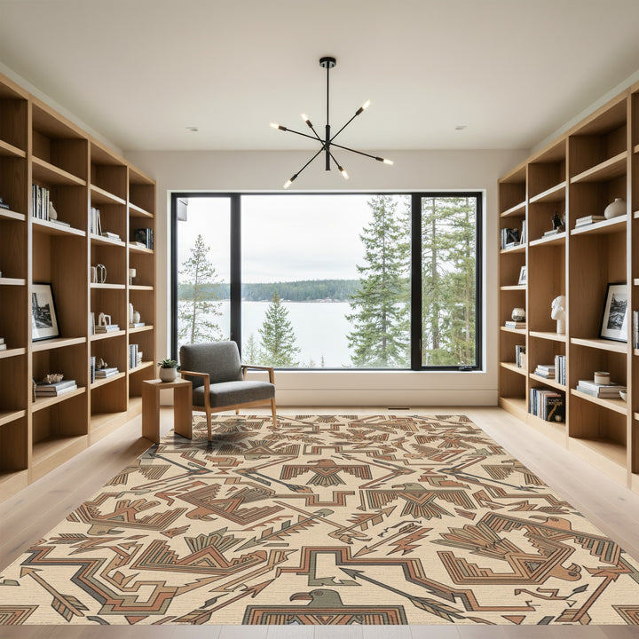 Thunderbird Arrows Earthy Geometric Rug