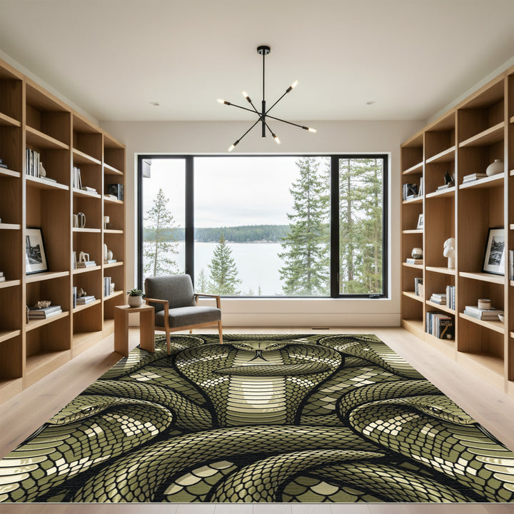 Oozy Green Cobra Coil Rug