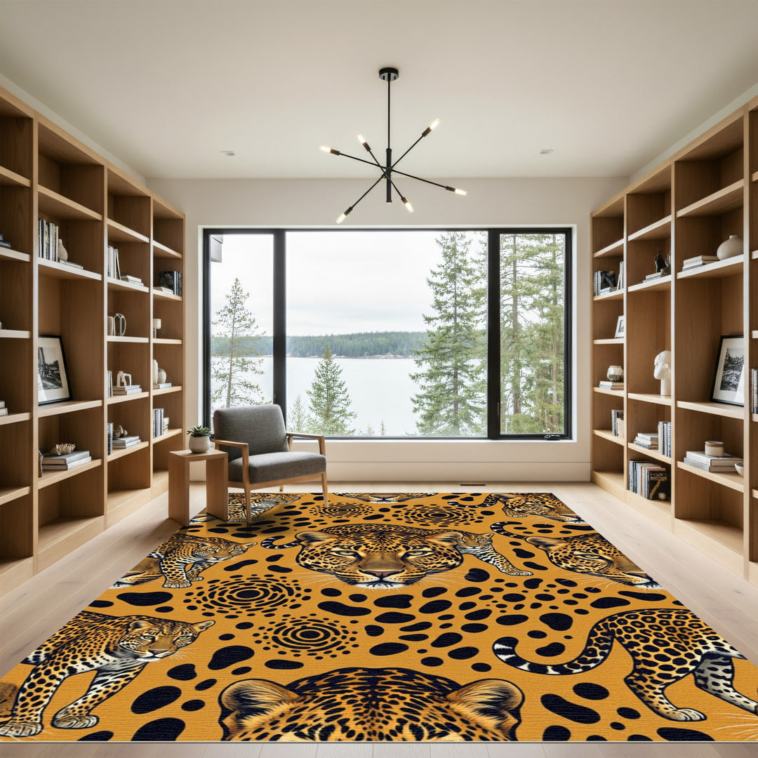 Bold Jungle Leopard Spots Rug