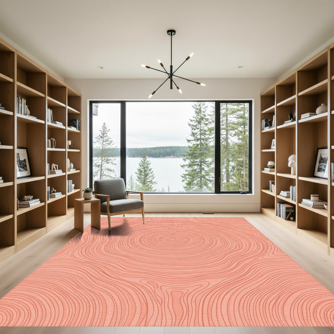Coral Wood Grain Contour Rug