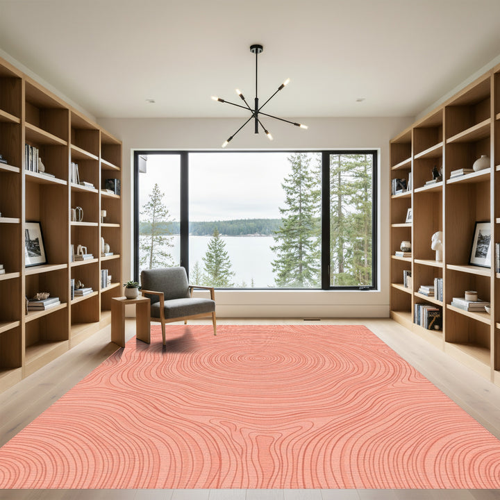 Coral Wood Grain Contour Rug