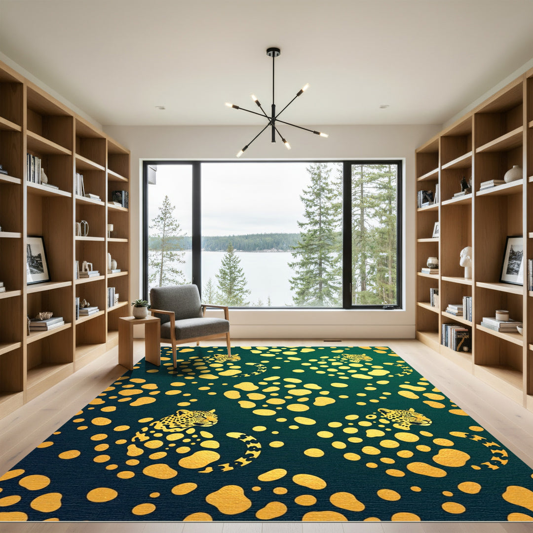 Gilded Leopard Emerald Spots Rug