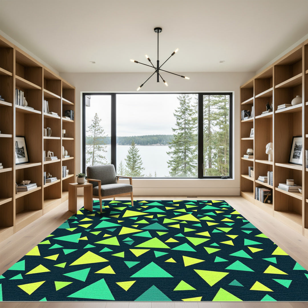 Triangles Radiant Emerald Yellow Scatter Rug