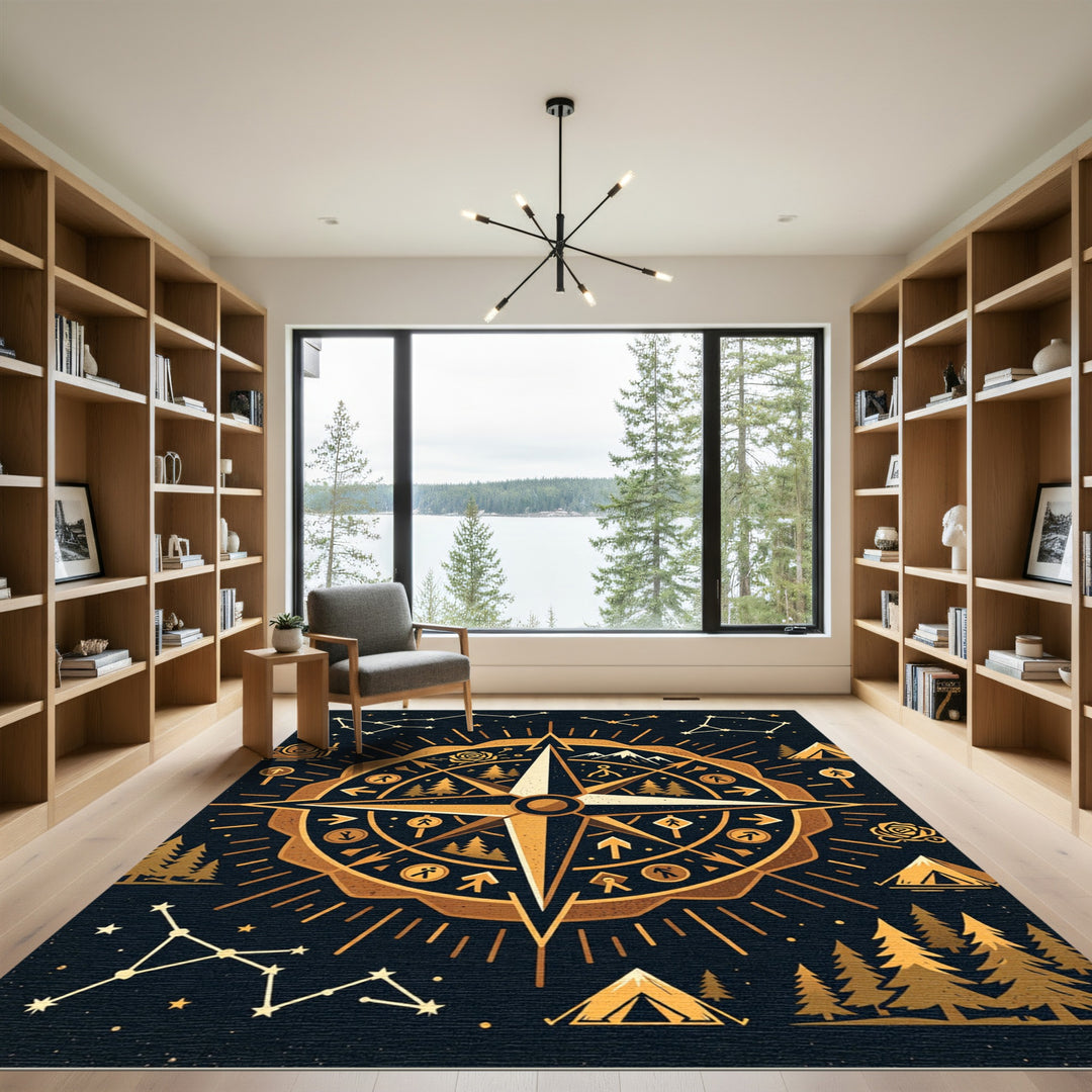 Golden Compass Constellation Camp Rug